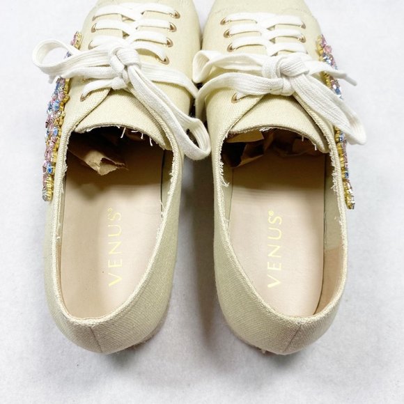 Venus Tan Canvas Gemstone Espadrille Sneakers 10 - Picture 10 of 13